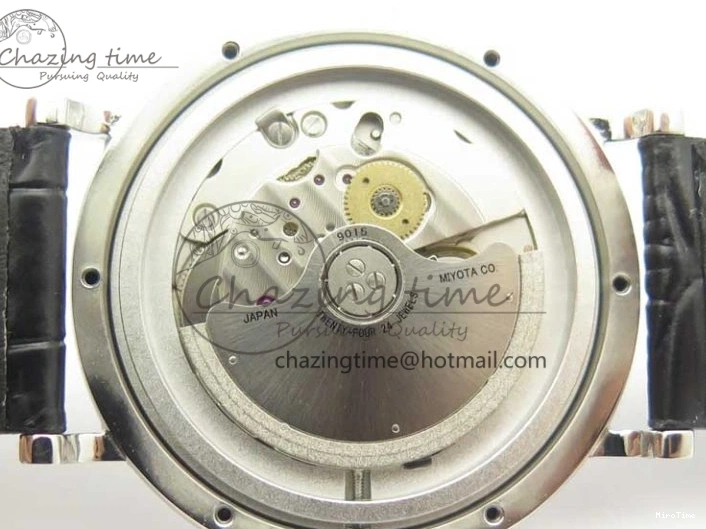 MIROTIME 0812 Portofino Automatic SS MKF 1:1 Best Edition White Dial On Black Leather Strap MIYOTA 9015 V Original 7204